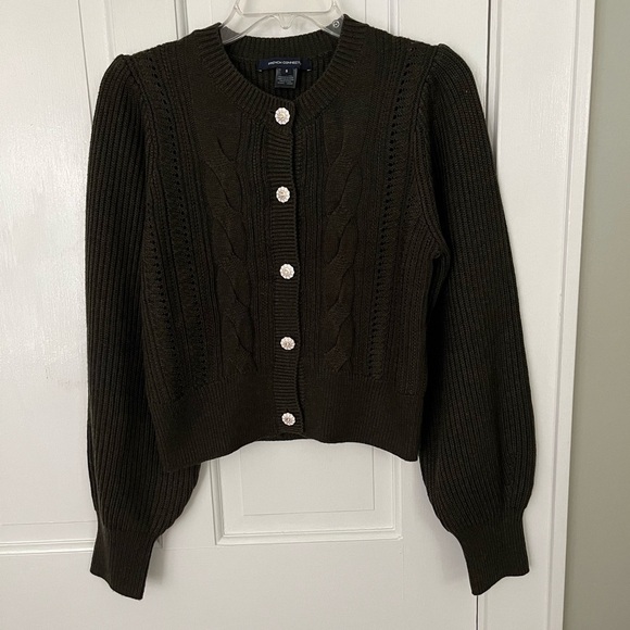 French Connection Lissie Cable Knit Cardigan Women’s Small Soft Cozy Preppy New - Picture 4 of 14